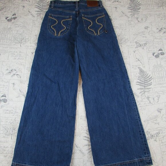 EUC GAP x cult gaia High Rise Stride wide leg Jeans Indigo womens size 27 / 4 - Picture 5 of 8